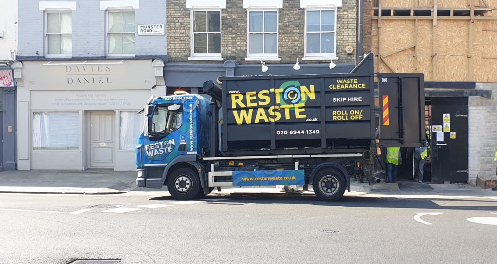 Waste removal on Munster Road in London