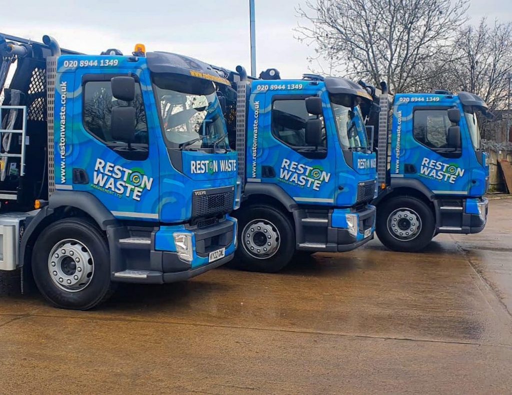 Reston Waste lorries parked